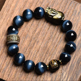 Pixiu Tiger's Eye Trinity Bracelet The Energy Chain for Happiness, Fulfillment, and a Colorful Life